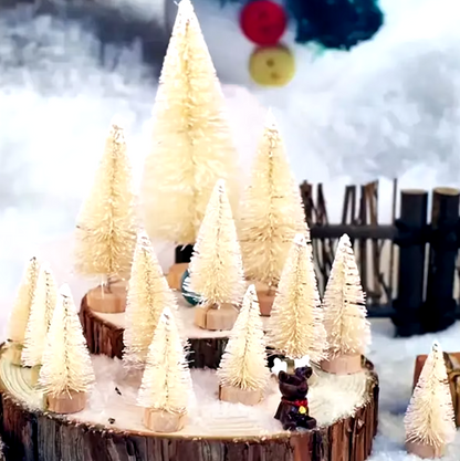 Winterzauber Mini-Baum - Tischdeko im Schneelook